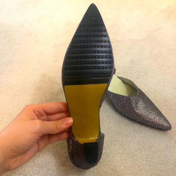 Silver sequined dance heels - Picture 3 of 3